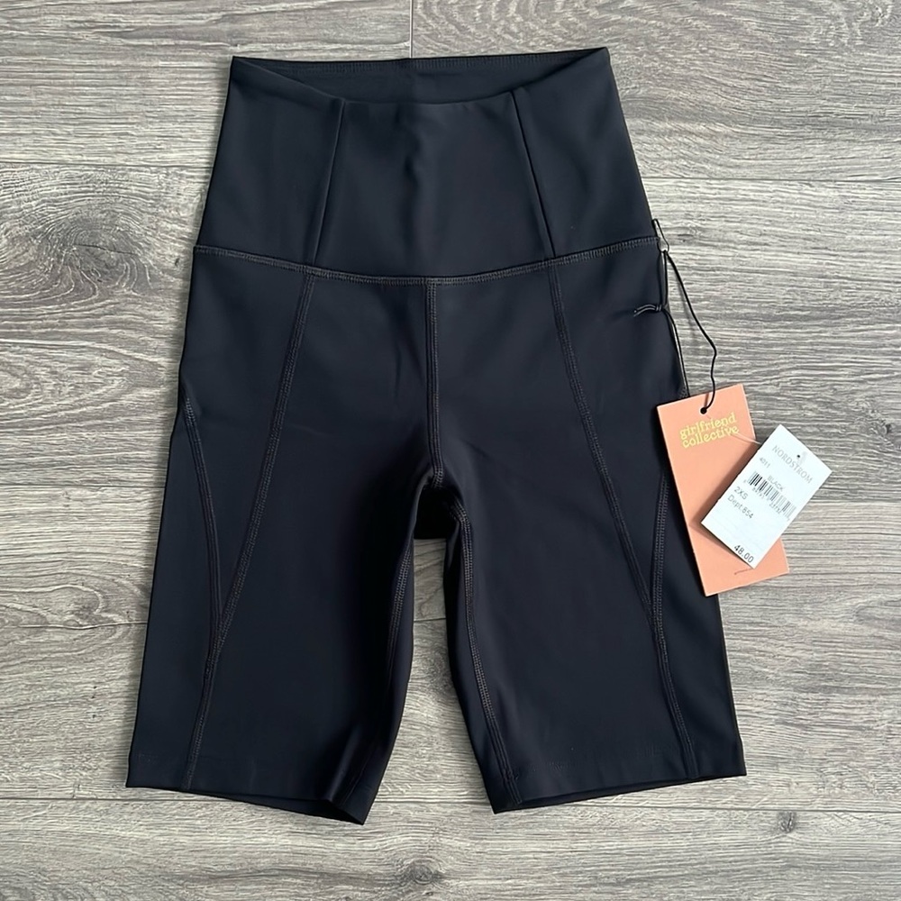 GIRLFRIEND COLLECTIVE High Rise Bike Shorts XXS Black Compression Sporty 90s NWT